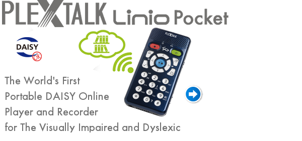 Go to PLEXTALK Linio Pocket product page.